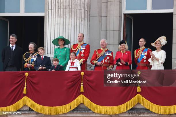 Sir Timothy Lawrence, Princess Anne, Princess Royal, Prince George of Wales, Prince Louis of Wales, Princess Charlotte of Wales, Catherine, Princess...