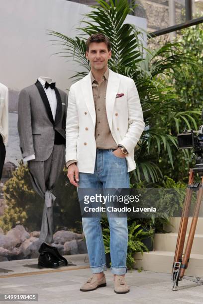 Johannes Huebl attends Brunello Cucinelli SS 24 Men Collection Presentation during the Milan Men's Fashion Week F/W 2023 - 2024 on June 16, 2023 in...