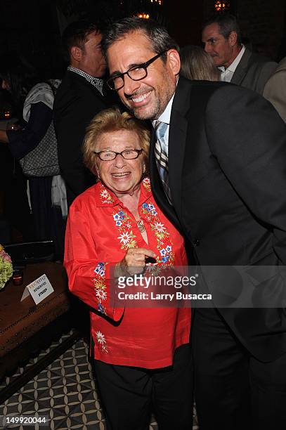 Dr. Ruth and Steve Carell attend the after party for the "Hope Springs" premiere at The Bowery Hotel on August 6, 2012 in New York City.