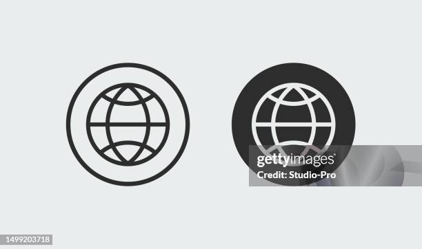 earth globe line art icon symbol template - pronunciation stock illustrations
