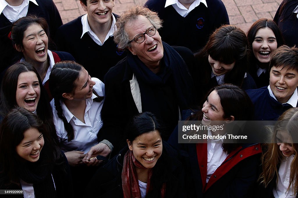 Geoffrey Rush Visits Sydney Schools
