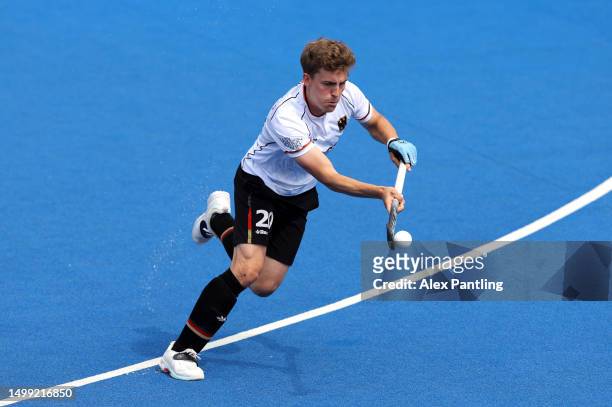 Niklas Bsserhoff of Germany during the FIH Hockey Pro League Men's match between Great Britain and Germany at Lee Valley Hockey and Tennis Centre on...