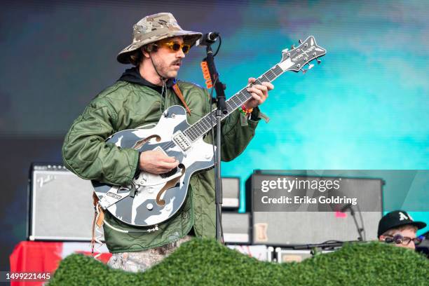 John Gourley of Portugal The Man performs during 2023 Bonnaroo Music & Arts Festival on June 16, 2023 in Manchester, Tennessee.