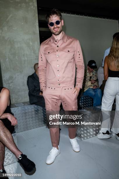 Dave Koch is seen front row at the Neil Barrett Spring/Summer 2024 fashion show during the Milan Fashion Week menswear spring/summer 2024 on June 17,...