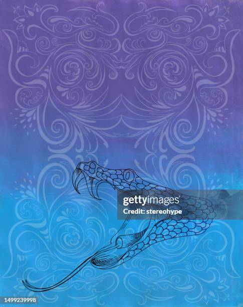 elegant cobra - snake pattern stock illustrations