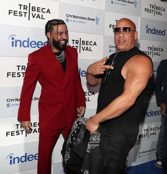 French Montana and Vin Diesel attend French Montana's Immigrant Life Story FOR KHADIJA Premiere at Tribeca Film Festival at The Beacon Theatre on...