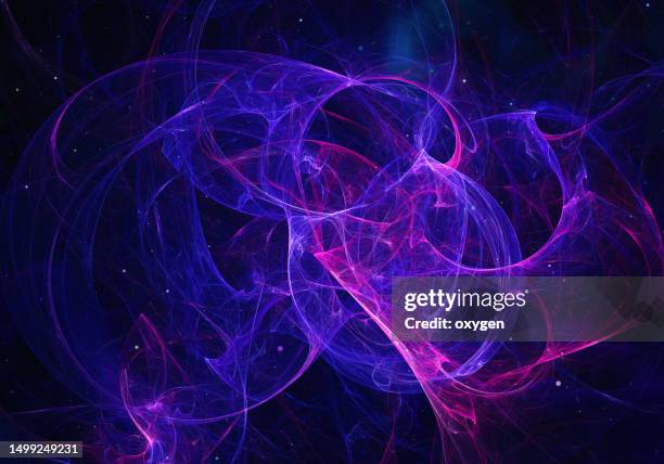 abstract fractal neon ultra violet metaverse glowing space blue background night art - ultraviolett stock-fotos und bilder