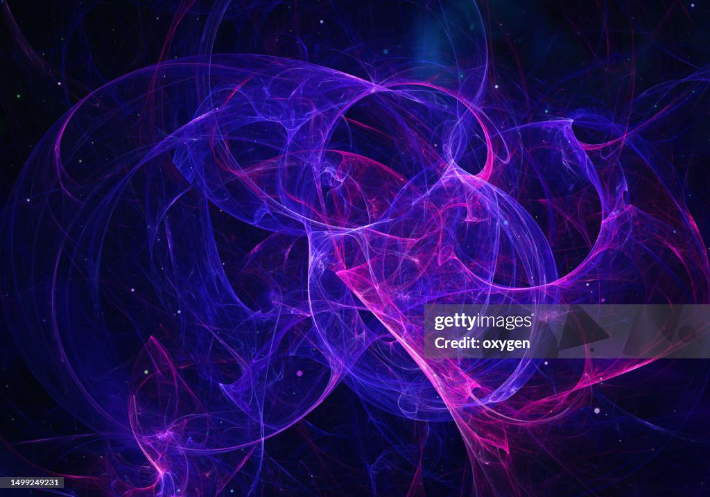 Abstract Fractal Neon Ultra Violet Metaverse Glowing Space Blue Background Night Art