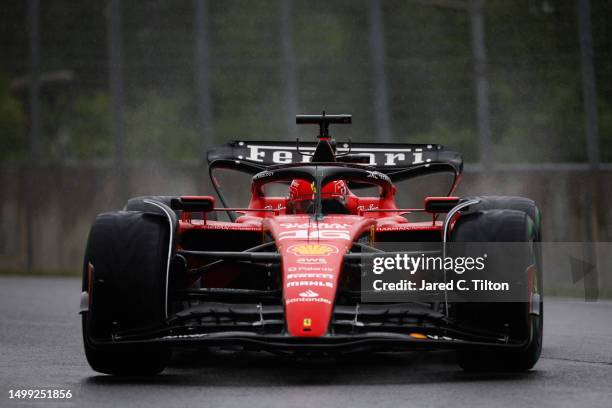 Charles Leclerc of Monaco driving the Ferrari SF-23 on track during final practice ahead of the F1 Grand Prix of Canada at Circuit Gilles Villeneuve...