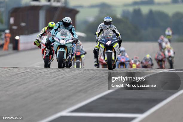 Jordi Torres of Spain and OpenBank Aspar Team leads the field during the MotoE race 2 during the MotoGP of Germany - Sprint race at Sachsenring...