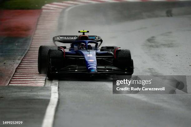 Logan Sargeant of United States driving the Williams FW45 Mercedes on track during final practice ahead of the F1 Grand Prix of Canada at Circuit...