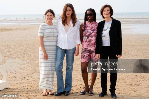 Virginie Ledoyen, Lomane de Dietrich, Suzy Bemba and Catherine Corsini attend the photocall for "Le retour" during Day Four of the 37th Cabourg Film...