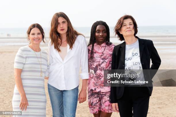 Virginie Ledoyen, Lomane de Dietrich, Suzy Bemba and Catherine Corsini attend the photocall for "Le retour" during Day Four of the 37th Cabourg Film...