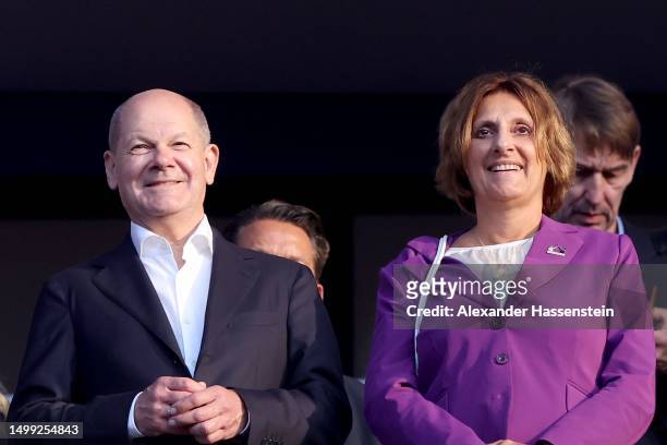 German Chancellor Olaf Scholz and his wife Britta Ernst attend the Opening Ceremony for the Special Olympics World Games Berlin 2023 on June 17, 2023...