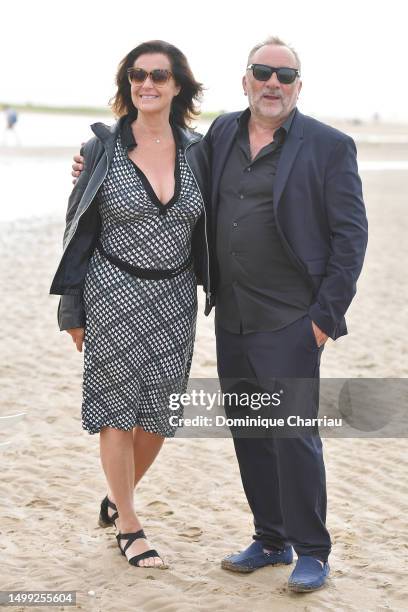 Pascale Pouzadoux and Antoine Dulery attend a Photocall during Day Four of the 37th Cabourg Film Festival on June 17, 2023 in Cabourg, France.