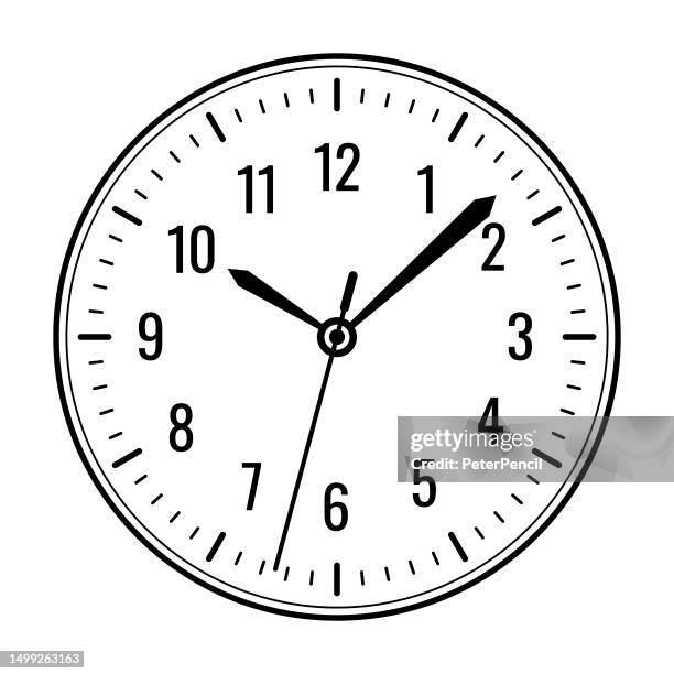 illustrazioni stock, clip art, cartoni animati e icone di tendenza di quadrante orologio. quadrante dell'orologio. quadrante meccanico vuoto con frecce - minuti e ore. numeri arabi e romani. vettore - lancetta dei secondi