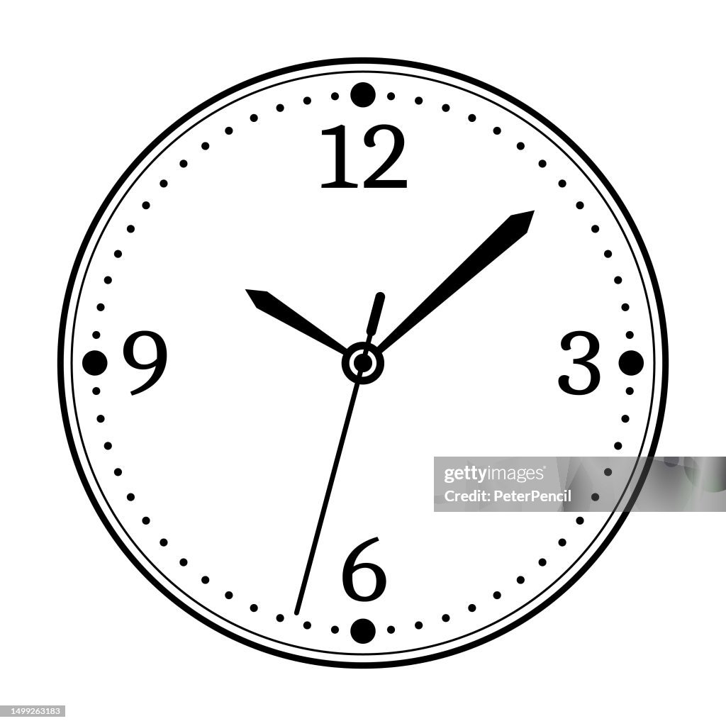 時計の文字盤。時計の文字盤。 矢印の付いた空の機械式時計の文字盤-分マークと時間マーク。アラビア数字とローマ数字。ベクトル