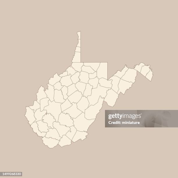 west virginia map - west-virginia-county-map stock illustrations