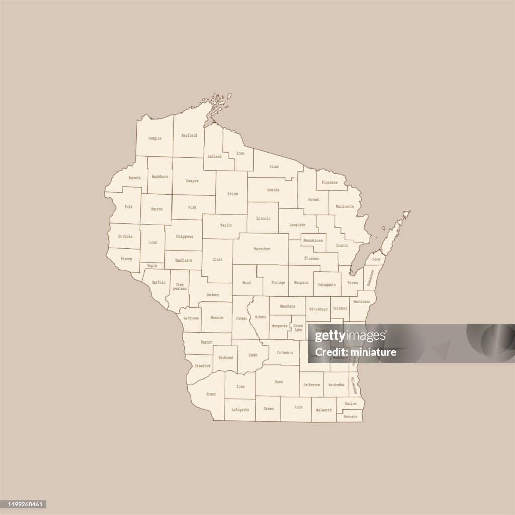 High Resolution Wisconsin Map Wisconsin Map High-Res Vector Graphic - Getty Images