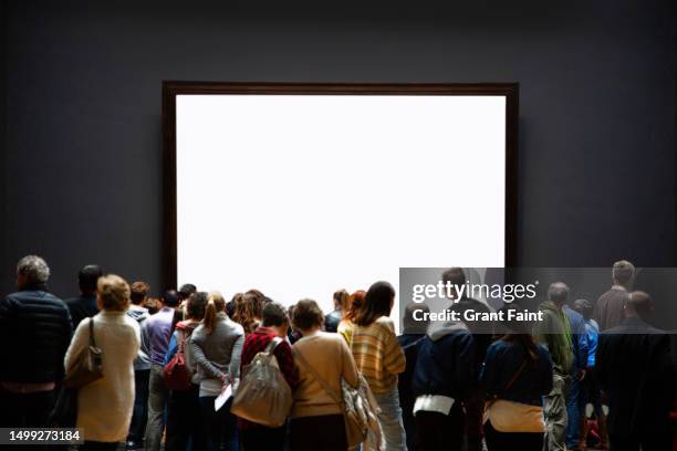 large blank canvas - exhibition hall stock pictures, royalty-free photos & images