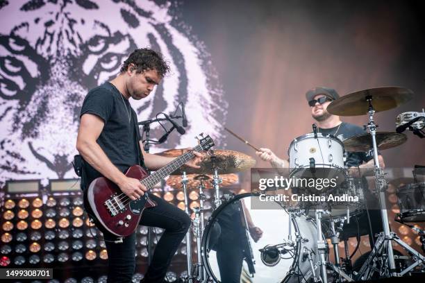 Mike Kerr and Ben Thatcher of Royal Blood perform in concert on day 3 of O Son Do Camiño Festival 2023 on June 17, 2023 in Santiago de Compostela,...