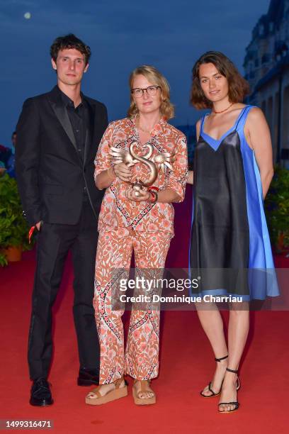 Julien Frison, Anna Novion Awarded Audience Prize at the 37th Cabourg Film Festival and Ella Rumpf attends the Winners Photocall during the 37th...