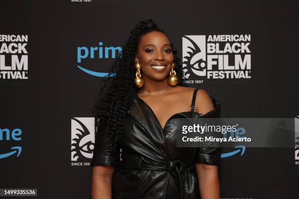Actress Olivia Washington attends the 2023 American Black Film Festival during "I'm a Virgo" screening at New World Center on June 17, 2023 in Miami...
