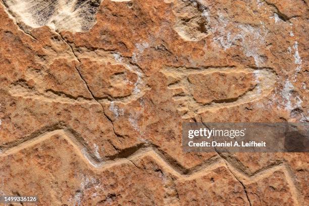 native american petroglyphs at el morro national monument. - ancient stock pictures, royalty-free photos & images
