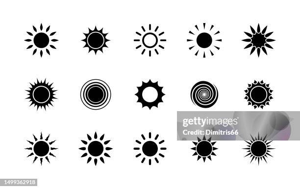 sun icon set - sun stock illustrations
