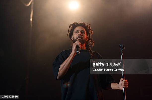 Rapper J. Cole performs onstage during 2023 HOT 107.9's Birthday Bash at State Farm Arena on June 17, 2023 in Atlanta, Georgia.