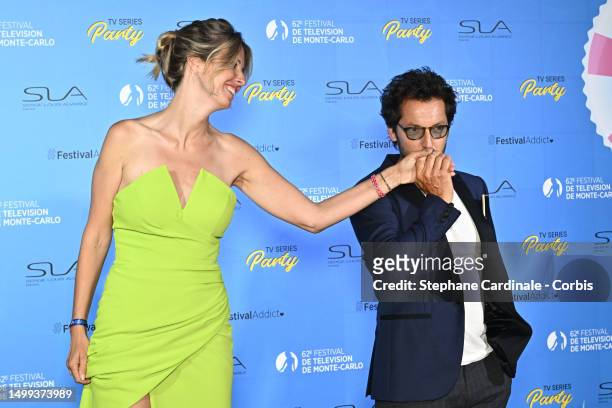 Stéphanie Seguin and Frédéric Diefenthal attend the 62nd Monte Carlo TV Festival on June 17, 2023 in Monte-Carlo, Monaco.