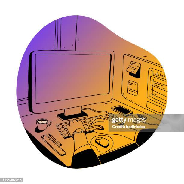 28 Computer Table Icon High Res Illustrations - Getty Images