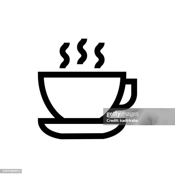 stockillustraties, clipart, cartoons en iconen met espresso line icon, design, pixel perfect, editable stroke. logo, sign, symbol. coffee, macchiato, coffee beans, cafe, americano. - koffie