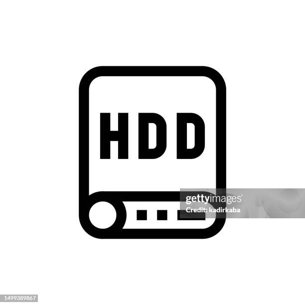 hard disk line icon, design, pixel perfect, editable stroke. logo, sign, symbol. storage. - network cables server stock illustrations