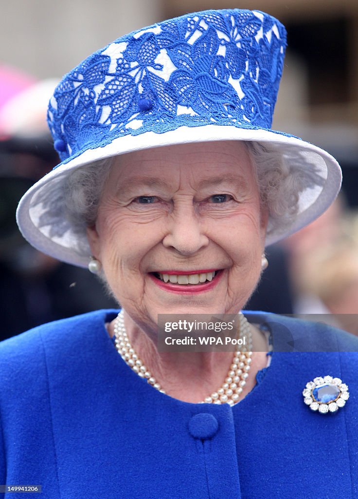 Queen Elizabeth II attends a Garden Party at Balmoral Castle, on ...