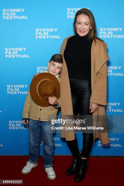 Michelle Bridges and son Axel attend the Australian premiere of "Indiana Jones And The Dial Of Destiny" for the Sydney Film Festival closing night at...