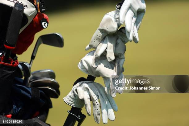 Close-up of player's gloves during Day Four of the Kaskáda Golf Challenge 2023 at Kaskáda Golf Resort on June 18, 2023 in Kácov, Czech Republic.