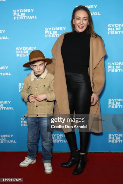 Michelle Bridges and son Axel attend the Australian premiere of "Indiana Jones And The Dial Of Destiny" for the Sydney Film Festival closing night at...