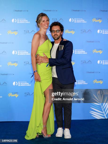 Frédéric Diefenthal and Stéphanie Seguin attend the TV Series Party at Monte Carlo Bay during the 62nd Monte Carlo TV Festival on June 17, 2023 in...