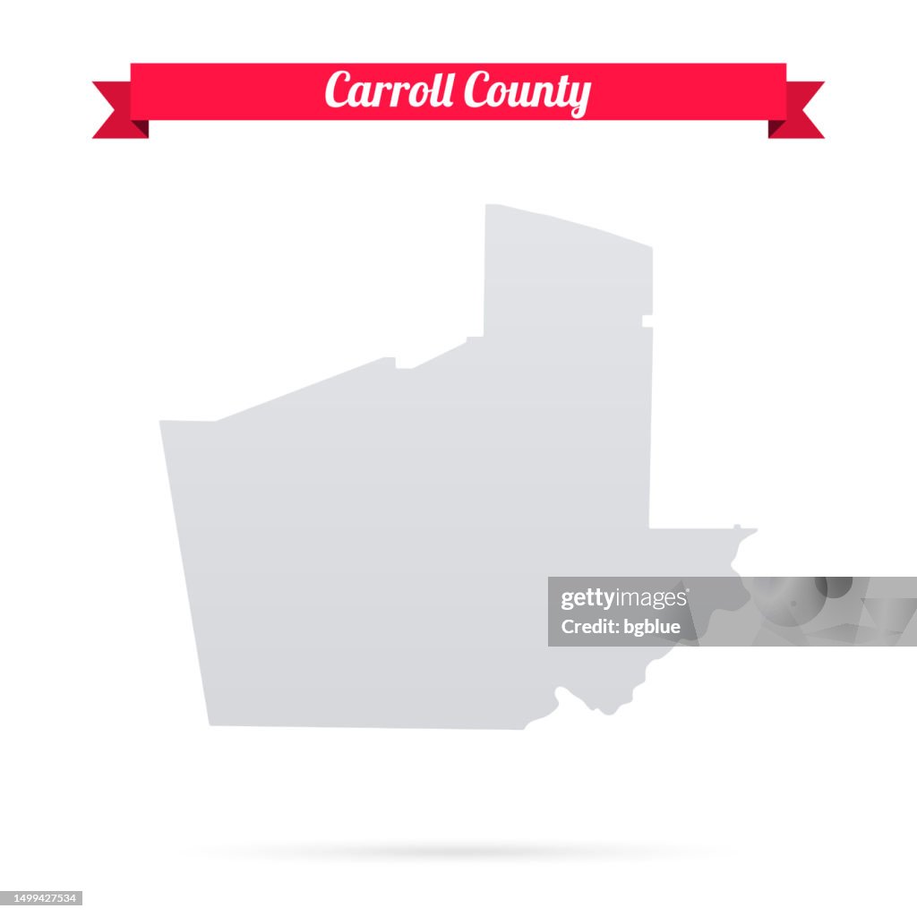 Carroll County, Georgia. Map on white background with red banner