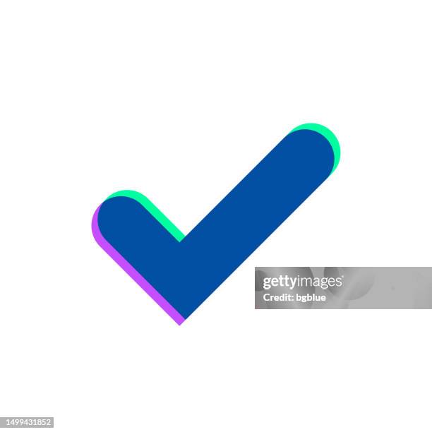 check mark. icon with two color overlay on white background - green check mark transparent background stock illustrations