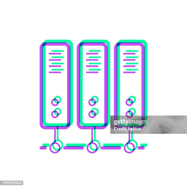 computer server. icon with two color overlay on white background - green data center stock illustrations