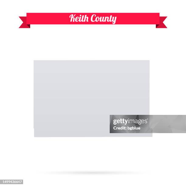 keith county, nebraska. map on white background with red banner - ogallala stock illustrations