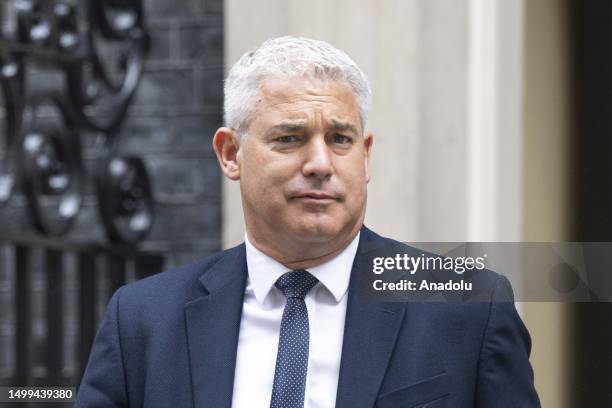 Secretary of State for Health and Social Care Steve Barclay leaves at Downing Street after attending the weekly Cabinet meeting in London, United...