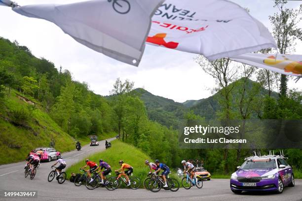 General view of Nicolas Debeaumarché of France and Team St Michel - Mavic - Auber93, Filippo Ganna of Italy and Team INEOS Grenadiers, Marijn van den...