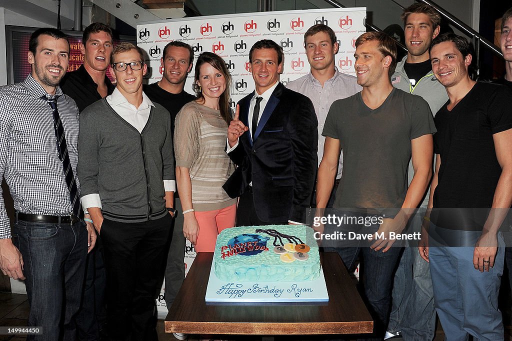 U.S. Olympic Swimmer Ryan Lochte Celebrates His 28th Birthday At Planet Hollywood London
