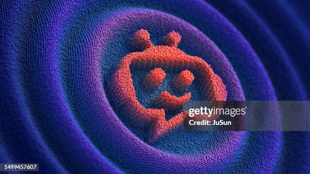 chatbot icon on the digital futuristic blue wavy background. 3d illustration with bright colors and pixelated technology. - robotic process automation stock pictures, royalty-free photos & images