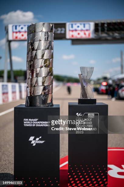 MotoGP Trophy for the world championship title "TOWER OF CHAMPIONS" and Trophy for the German Grand Prix during the Race of the MotoGP Liqui Moly...