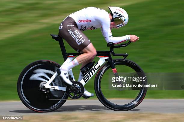 Stan Dewulf of Belgium and Ag2R Citroën Team sprints during the 86th Tour de Suisse 2023, Stage 8 a 25.7km individual time trial from St. Gallen to...