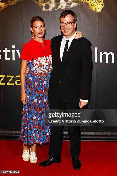 Dree Hemingway and Olivier Pere attend "Camille Redouble" premiere during the 65th Locarno Film Festival on August 7, 2012 in Locarno, Switzerland.